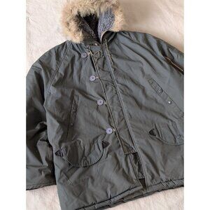 Vintage N3B Military Arctic Parka Furred Hood Flight Type Size XL 50s 60s Winter